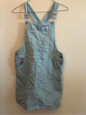 art class Pale Blue Denim Overall Dress